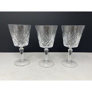 3 Cristal D'Arques Durand Chantilly Taille Beaugency Claret Crystal Wine Glasses